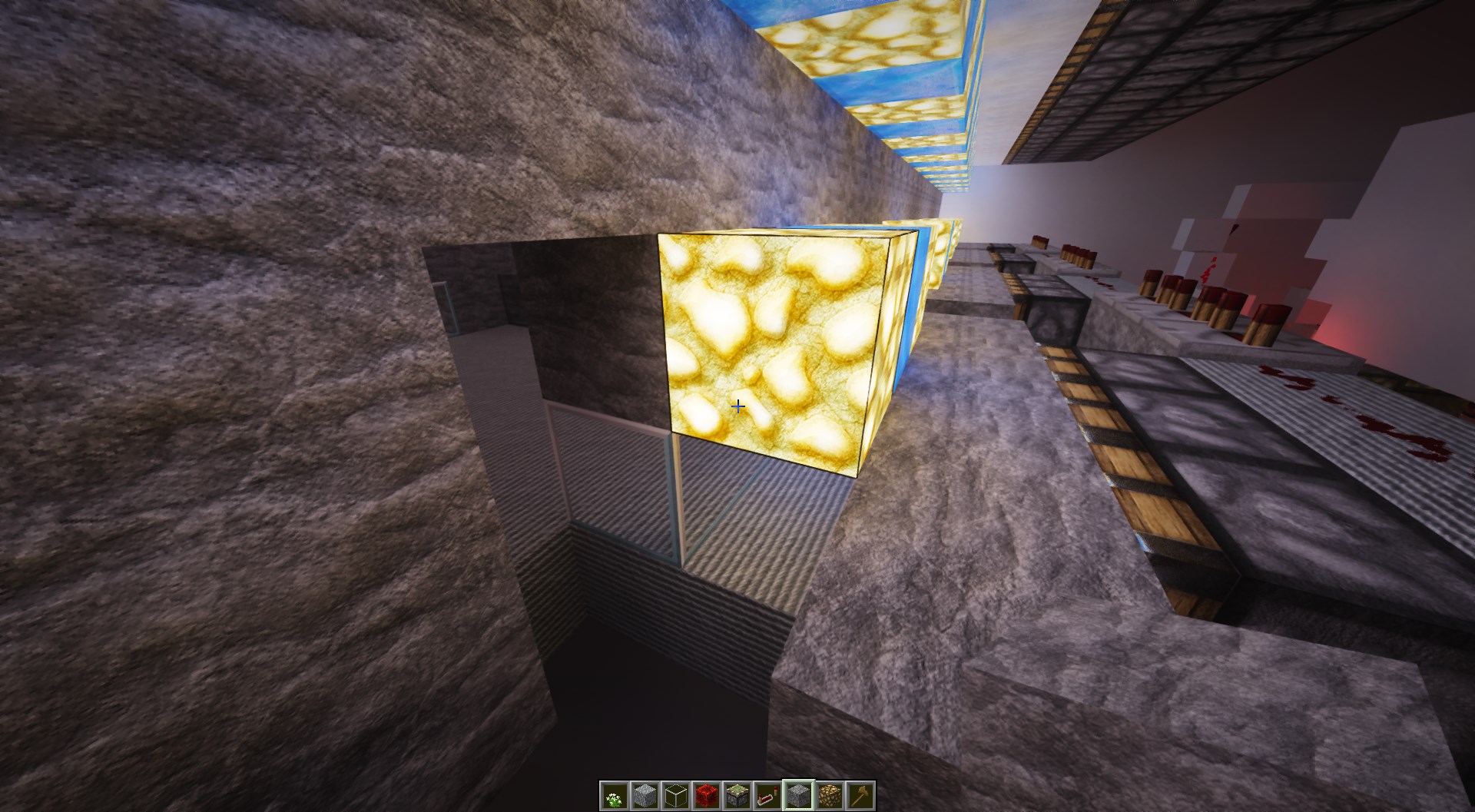 I built a hallway with an automatic light system r/Minecraft